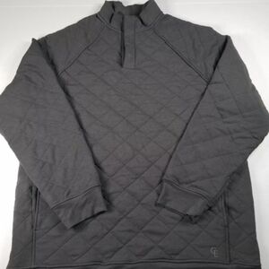 Cozy Earth Men's Bamboo Ultra Soft Quilted Snap Pullover Size XL Dark Grey
